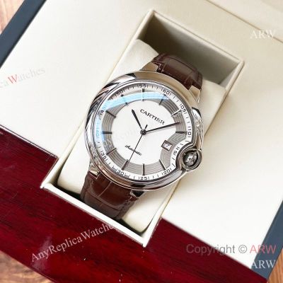 High Quality Replica CARTIER Ballon Bleu Different Colors Leather Strap Different Colors Face Dial Different Colors Stainless Steel Case Watch 44×12mm